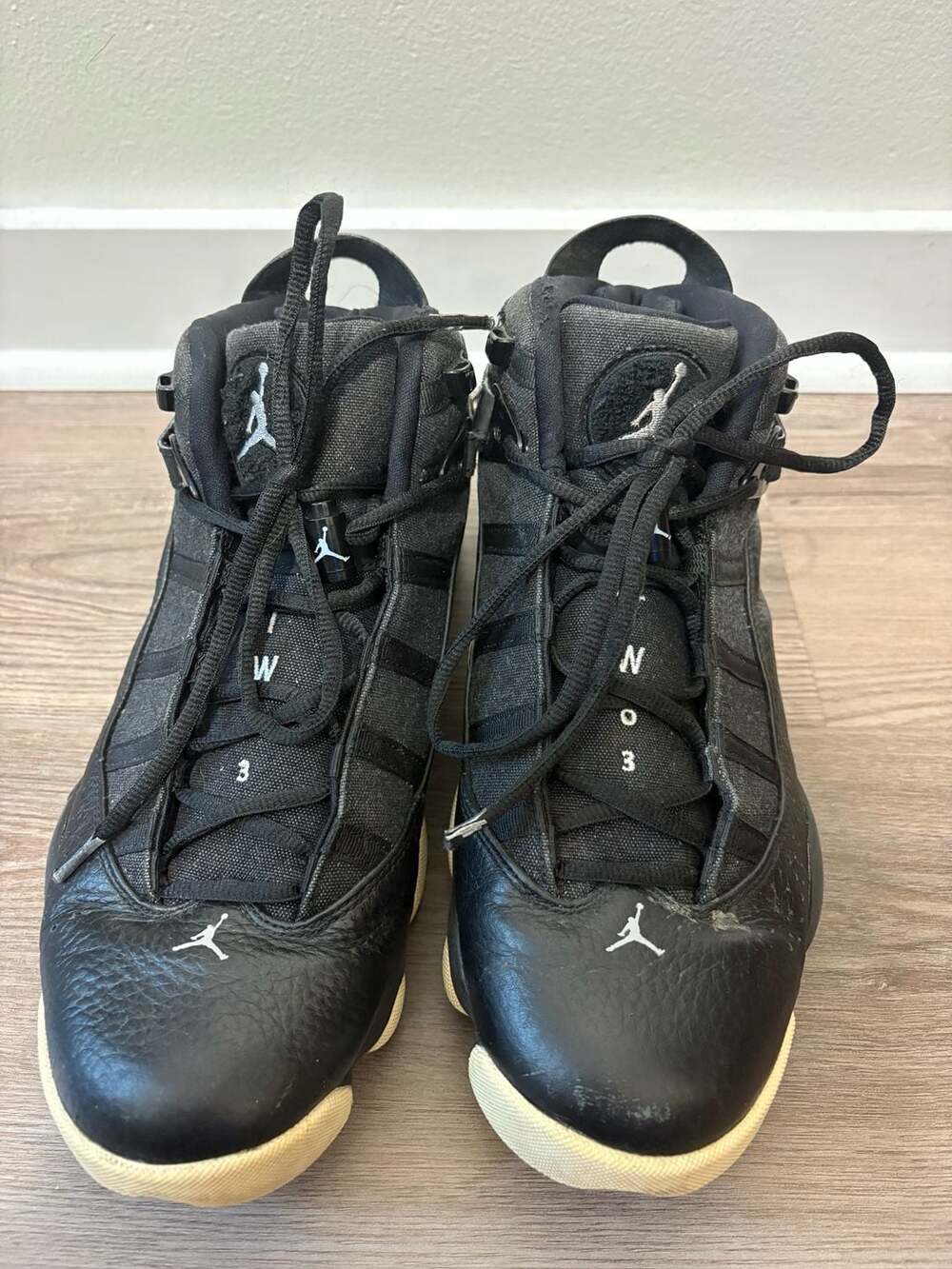 Jordan 6 Rings Black and Tan Sneakers - Picture 2 of 10